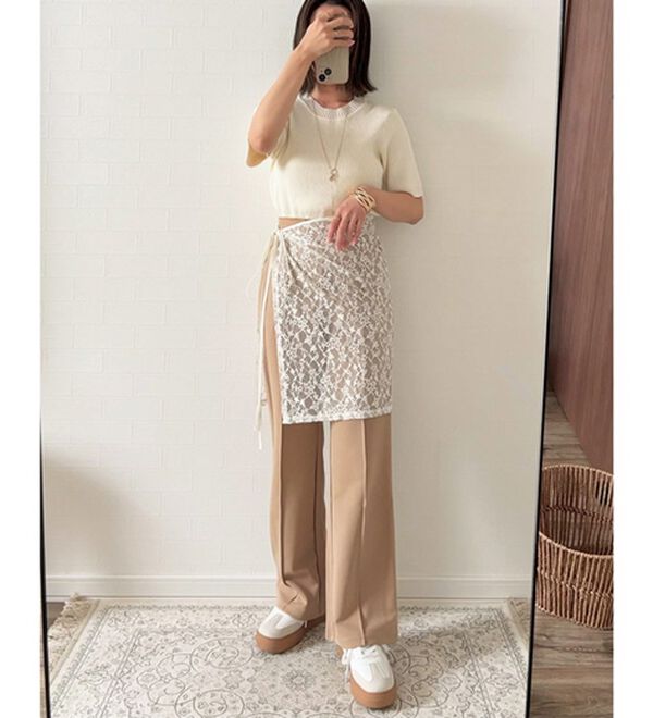 GeeRA（ジーラ）の「編地切替ニットトップス（ニット・セーター）」｜詳細画像