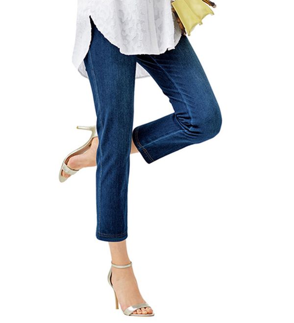 BELLUNA（ベルーナ）の「美ストレッチ素材アンクル丈レギンスパンツ（クロップドパンツ）」｜インディゴ