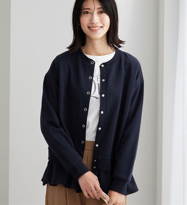 BELLUNA（ベルーナ）の「裏起毛素材ドッキングカーディガン（その他カーディガン）」｜詳細画像