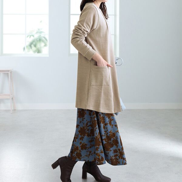 BELLUNA（ベルーナ）の「裏起毛素材ロングカーディガン（ニットカーディガン）」｜詳細画像