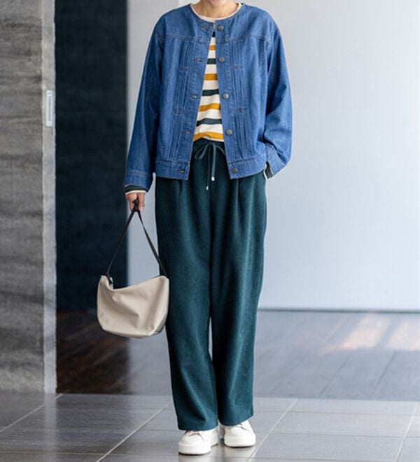 BELLUNA（ベルーナ）の「なめらかコーデュロイワイドパンツ（ワイドパンツ・ガウチョ）」｜詳細画像