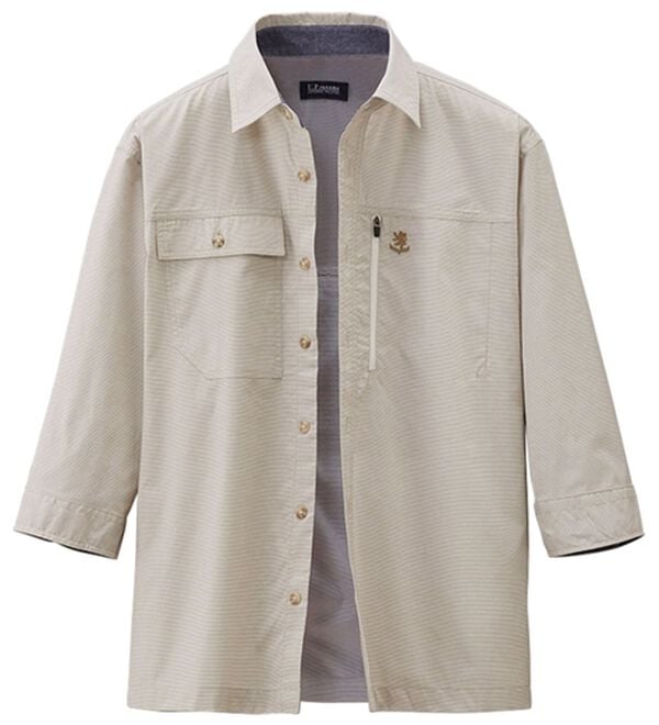 「＜Ｕ．Ｐレノマ＞大人の涼感７分袖シャツジャケット（メンズジャケット）」｜ベージュ系