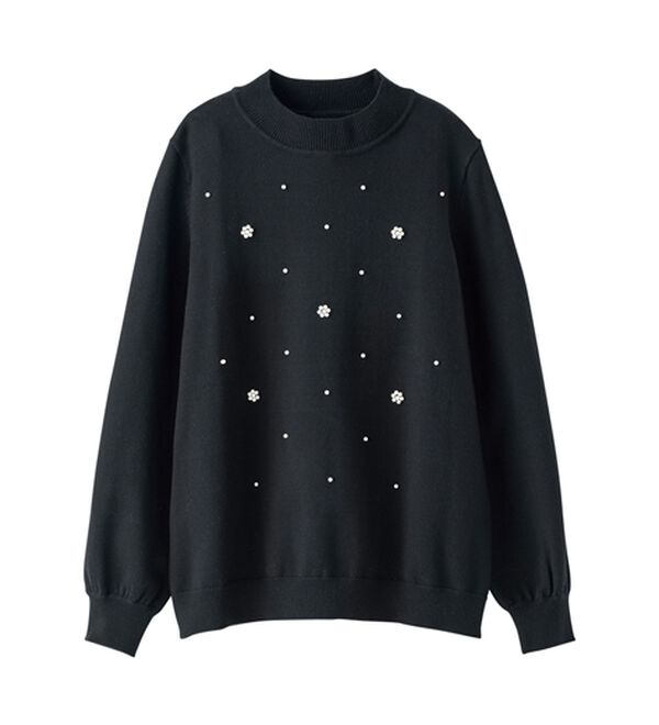 BELLUNA（ベルーナ）の「パール付ニットプルオーバー（ニット・セーター）」｜詳細画像