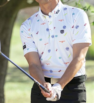 「＜トランスコンチネンツゴルフ＞ドライゴルフポロシャツ（メンズポロシャツ）」