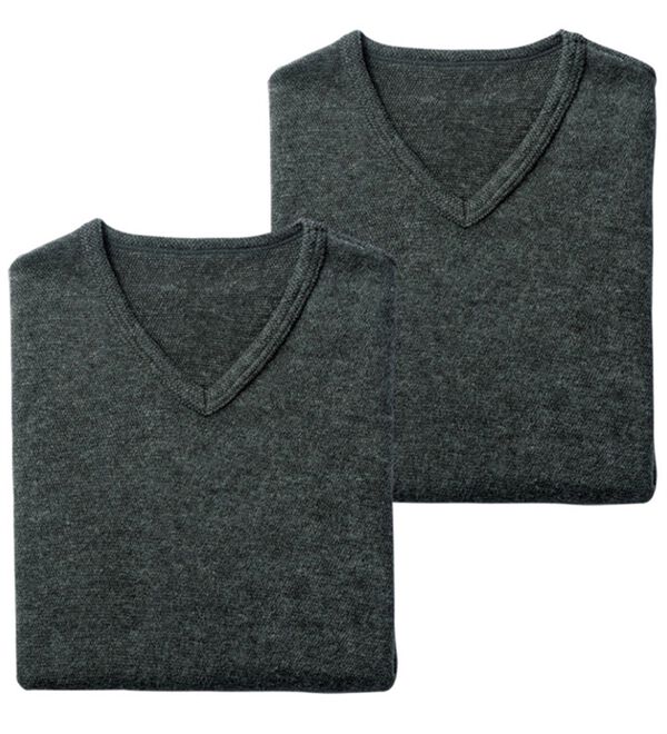 「日本製　３重奏のぬくもりエア３インナー　Ｖベスト（メンズ肌着・インナーウェア）」｜詳細画像