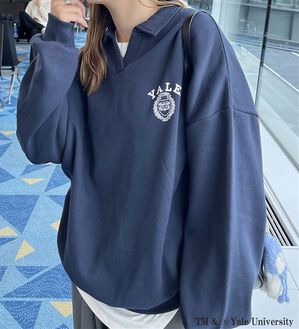 GeeRA（ジーラ）の「FIRSTMOOD別注【ＹＡＬＥ】裏起毛オーバーサイズスキッパースウェット（トレーナー・スウェット）」｜ネイビー