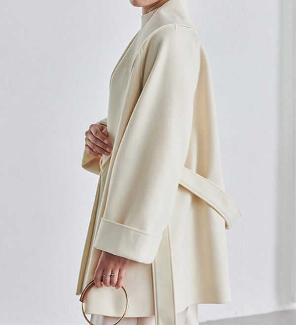 RANAN（ラナン）の「ウール調ビッグカラーガウンコート（ハーフコート）」｜詳細画像