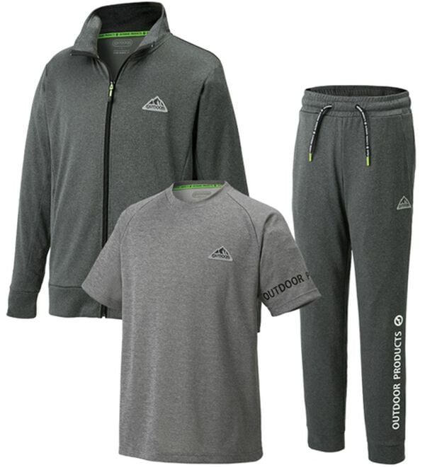 「【３点セット】＜アウトドアプロダクツ＞カチオン杢アクティブスーツ（メンズスポーツウェア（トップス））」｜チャコール