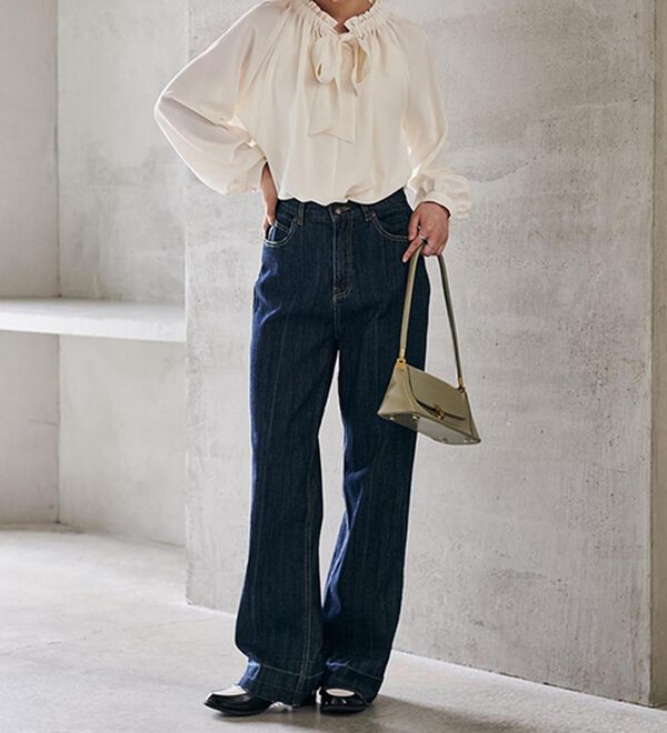 RANAN（ラナン）の「フリル衿ボウタイギャザーブラウス（ブラウス）」｜詳細画像