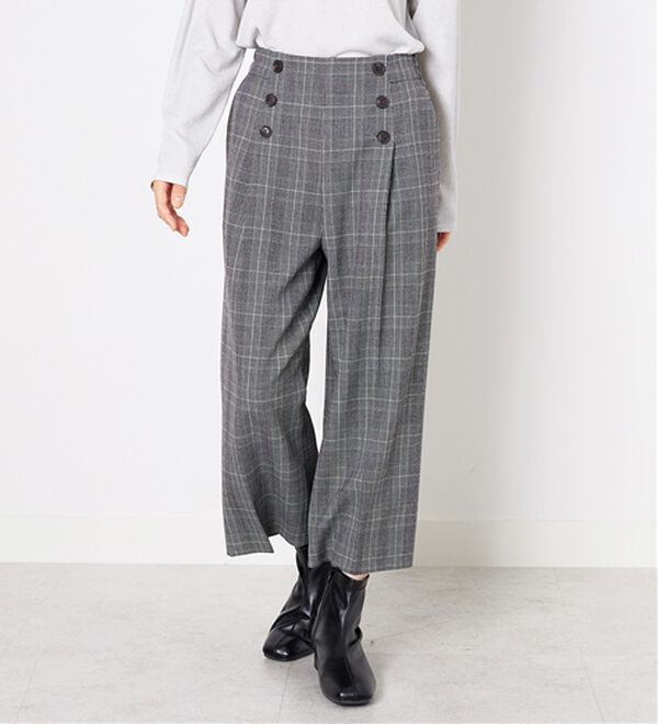 BELLUNA（ベルーナ）の「ストレッチ素材ボタン使いワイドパンツ（その他パンツ）」｜詳細画像