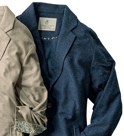 「＜コムルヴァン・オム＞麻入り上品テーラーカーディガン（メンズジャケット）」