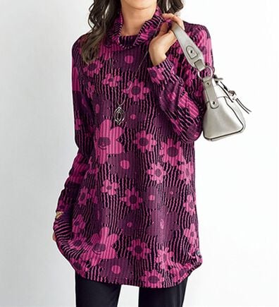 BELLUNA（ベルーナ）の「ジャカード素材花柄プリントチュニック（チュニック）」