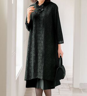 ルフラン（ルフラン）の「重ね着風総レースワンピース（ブラックフォーマル（喪服・礼服））」｜詳細画像