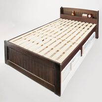 iellio（イエリオ）の「ＮＥＷ高さが変えられる棚付すのこベッド　＜収納ベッド　ベッド　宮付きベッド　天然木ベッド＞（ベッド）」