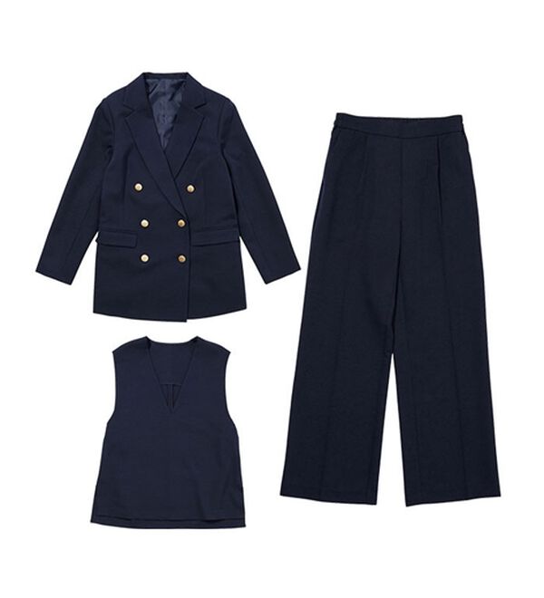 GeeRA（ジーラ）の「【入卒式/セレモニー】着回しベスト＆ジャケットセットスーツ（パンツスーツ）」｜詳細画像