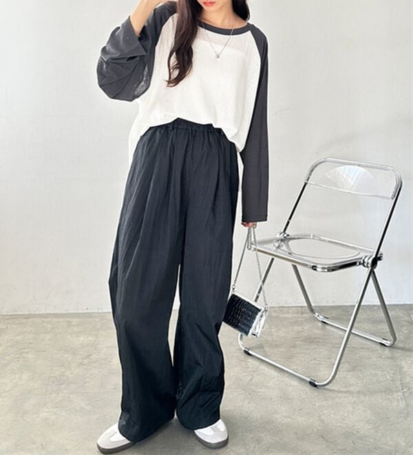 GeeRA（ジーラ）の「さらとろ素材が嬉しい！ダブルタックワイドパンツ（フルレングスパンツ）」｜詳細画像