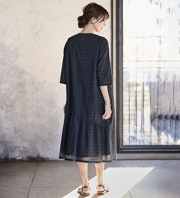 BELLUNA（ベルーナ）の「チェック柄切替ワンピース（その他ワンピース）」｜詳細画像