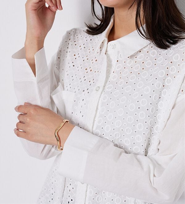 BELLUNA（ベルーナ）の「【Ｌａｇｒｉｌｕａ】ヴィンテージレース切替シアーロングシャツ（シャツワンピース）」｜詳細画像