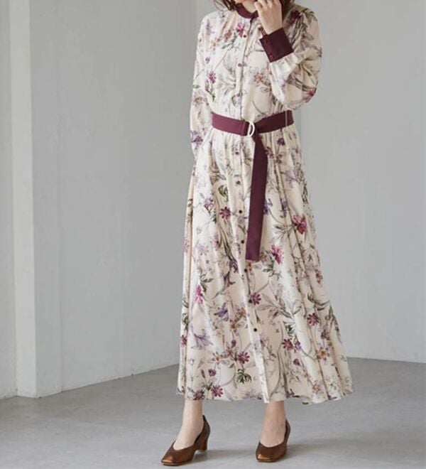 RANAN（ラナン）の「レトロフラワーシャツワンピース（プリントワンピース）」｜詳細画像