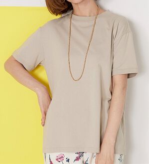 BELLUNA（ベルーナ）の「ヒンヤリ！綿１００％大人顔サマ見えＴシャツ（Tシャツ）」｜トープ