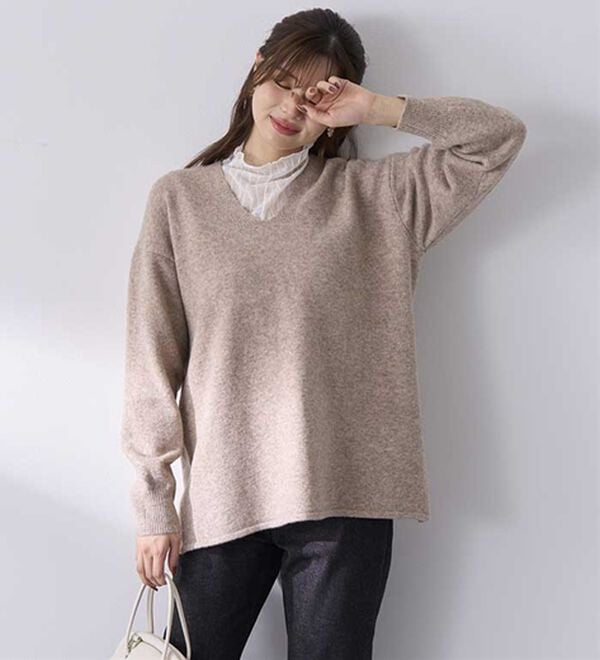 BELLUNA（ベルーナ）の「インナーに合わせるウール入りニットプルオーバー（ニット・セーター）」｜詳細画像