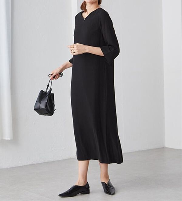 RANAN（ラナン）の「洗える！シンプルロングワンピース（ブラックフォーマル（喪服・礼服））」｜詳細画像