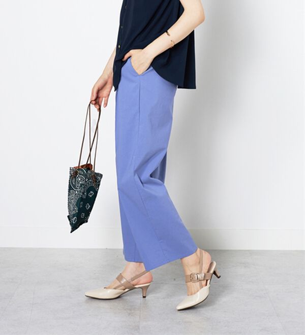 BELLUNA（ベルーナ）の「麻入りストレッチタックワイドパンツ（ワイドパンツ・ガウチョ）」｜詳細画像