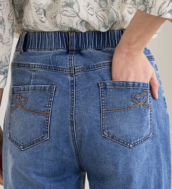 BELLUNA（ベルーナ）の「ヒンヤリ冷感！ライトオンスジーンズ（ワイド）（ワイドパンツ・ガウチョ）」｜詳細画像