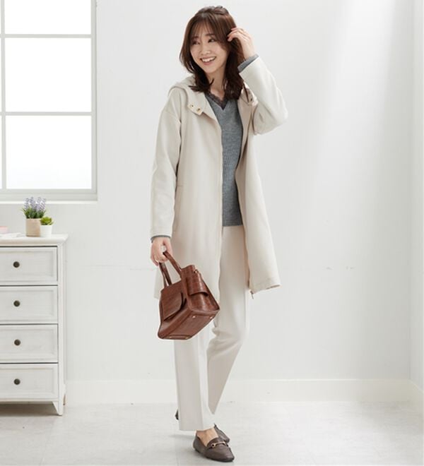 BELLUNA（ベルーナ）の「衿デザインロング丈パーカー（パーカー）」｜詳細画像