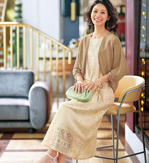 BELLUNA（ベルーナ）の「シアーカーデ付レースワンピースアンサンブル（その他ワンピース）」｜詳細画像