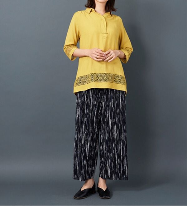 BELLUNA（ベルーナ）の「なめらか素材ゆったりプリーツパンツ（ワイドパンツ・ガウチョ）」｜詳細画像