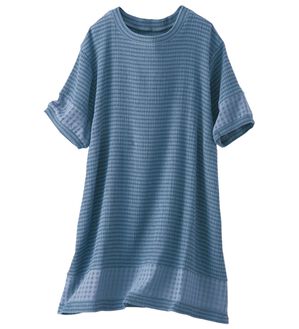 BELLUNA（ベルーナ）の「さらっとした着心地！涼感シアー使いチュニック（チュニック）」｜ブルー