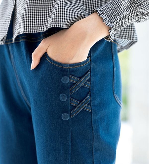 ルフラン（ルフラン）の「【３本組】かわいさ自慢のやわらかデニム（フルレングスパンツ）」｜詳細画像