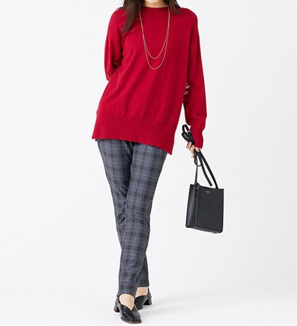 BELLUNA（ベルーナ）の「ウエストらくらく！ふっくら裏起毛ストレッチパンツ（フルレングスパンツ）」｜詳細画像