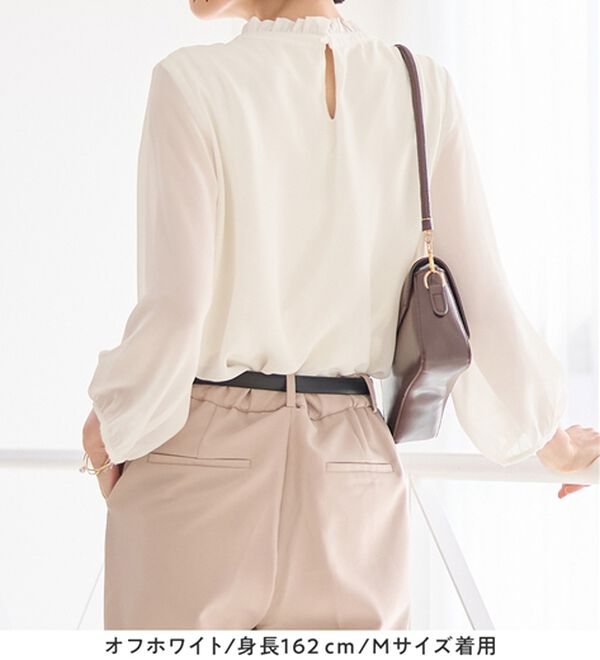 Viola e Viola（ヴィオラ エ ヴィオラ）の「フリル衿シフォンタックブラウス（ブラウス）」｜詳細画像