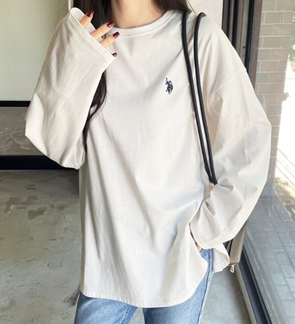 GeeRA（ジーラ）の「【Ｕ．Ｓ．ＰＯＬＯ ＡＳＳＮ】オーバーサイズ刺しゅうロンＴ（カットソー）」｜詳細画像