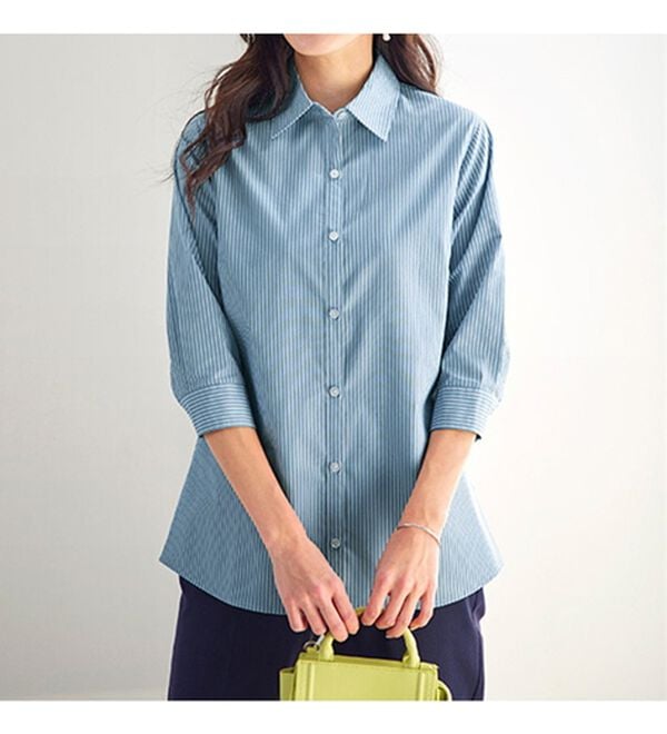 BELLUNA（ベルーナ）の「【選べる袖丈】洗える！ストレッチイージーケアシャツ（シャツ）」｜詳細画像