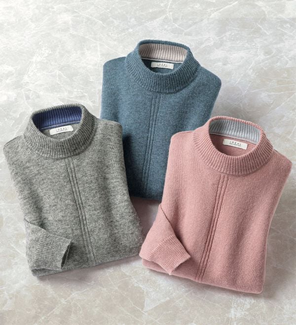 「アルパカ入りスマートセーター（メンズニット・セーター）」｜詳細画像