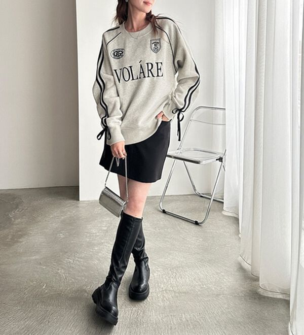 GeeRA（ジーラ）の「サイドラインリボンゲーム裏起毛スウェット（トレーナー・スウェット）」｜詳細画像