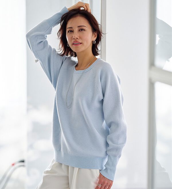 BELLUNA（ベルーナ）の「トレーナー感覚！きれいめカジュアルさんのためのニットトレーナー（ニット・セーター）」｜詳細画像