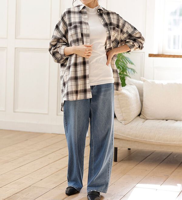 LAVIENNE（ラヴィエンヌ）の「【医師オススメ】ＵＶカット綿１００％ハイネックプルオーバー（５分袖）＜カラフルコットン＞（肌着・インナーウェア）」｜詳細画像