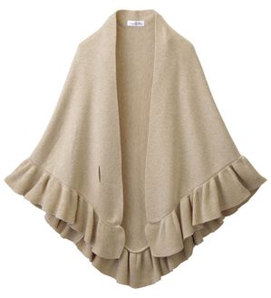 KUMIKYOKU sis オンワード樫山　カシミヤ入り ベージュ ベルト付き オンワード樫山＜MAISON D'AZUR＞ ウール入り三角