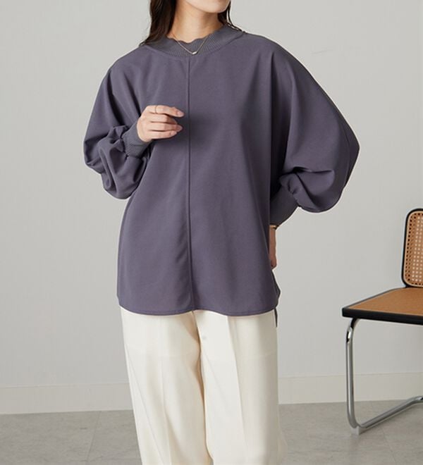 BELLUNA（ベルーナ）の「Ｔシャツ感覚なのにきちんとブラウス見え！カットジョーゼットプルオーバー（カットソー）」｜詳細画像