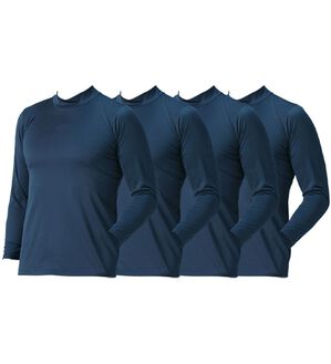 「【４枚組】抗菌防臭・マイクロファイバー裏起毛あったかインナー４枚組（シャツ）　長袖ハイネック（メンズ肌着・インナーウェア）」｜詳細画像