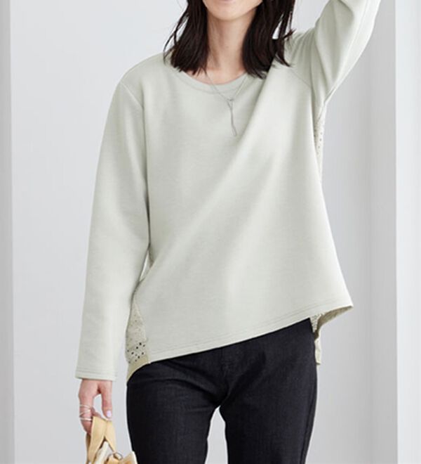 BELLUNA（ベルーナ）の「【Ｌａｇｒｉｌｕａ】バックレース使い上品見えプルオーバー（カットソー）」｜グレージュ