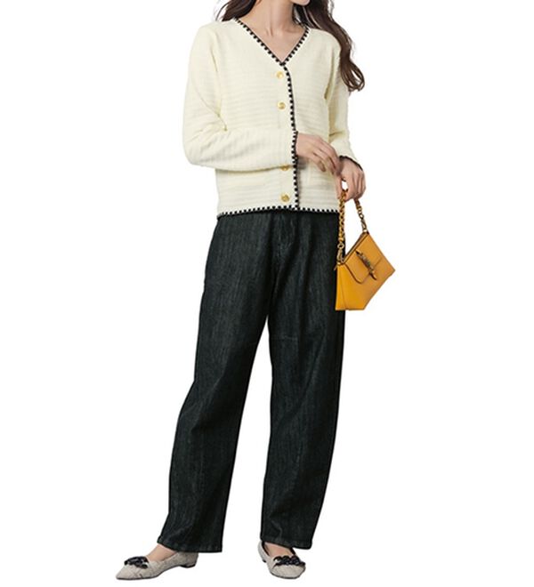 RANAN（ラナン）の「きれい見え麻入りカーブデニム（フルレングスパンツ）」｜詳細画像