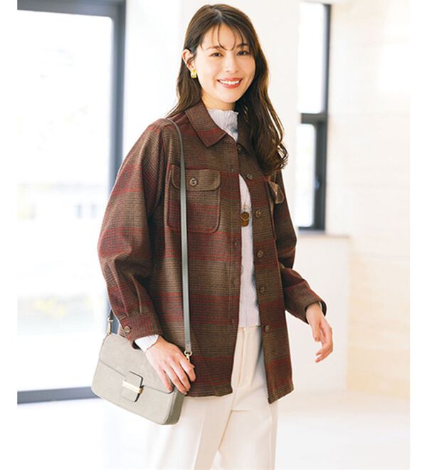 ルフラン（ルフラン）の「【２色組】あたたかウール混ブラウスジャケット（その他ジャケット）」｜詳細画像