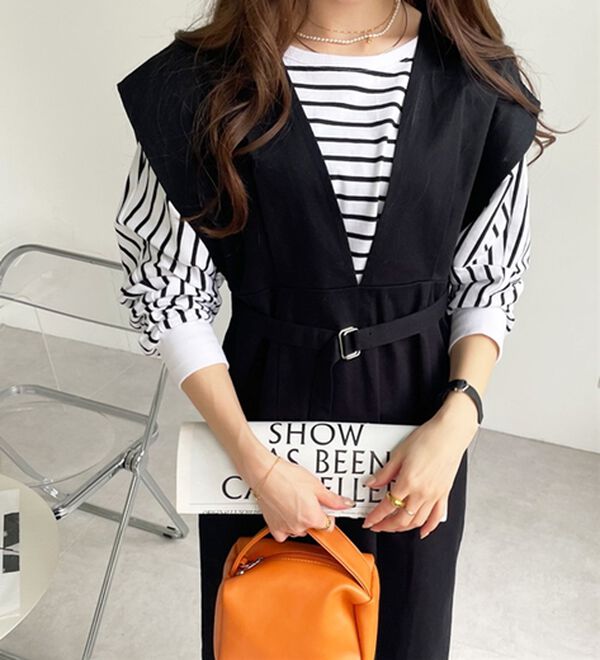 ベルト付Vネックジャンスカ - ベルーナ【公式】