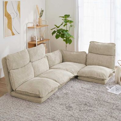 iellio（イエリオ）の「リクライニングフロアコーナーソファ＜ローソファ・ハイバック・リクライニングソファ・２人掛け・３人掛け・引っ越し・新生活＞（ソファ）」