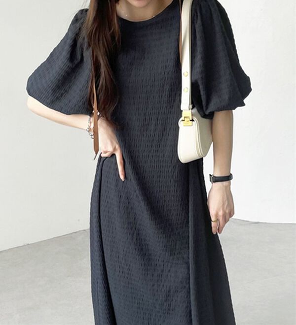 GeeRA（ジーラ）の「ボリューム袖楽ちん表面感ワンピース（カットソーワンピース）」｜詳細画像